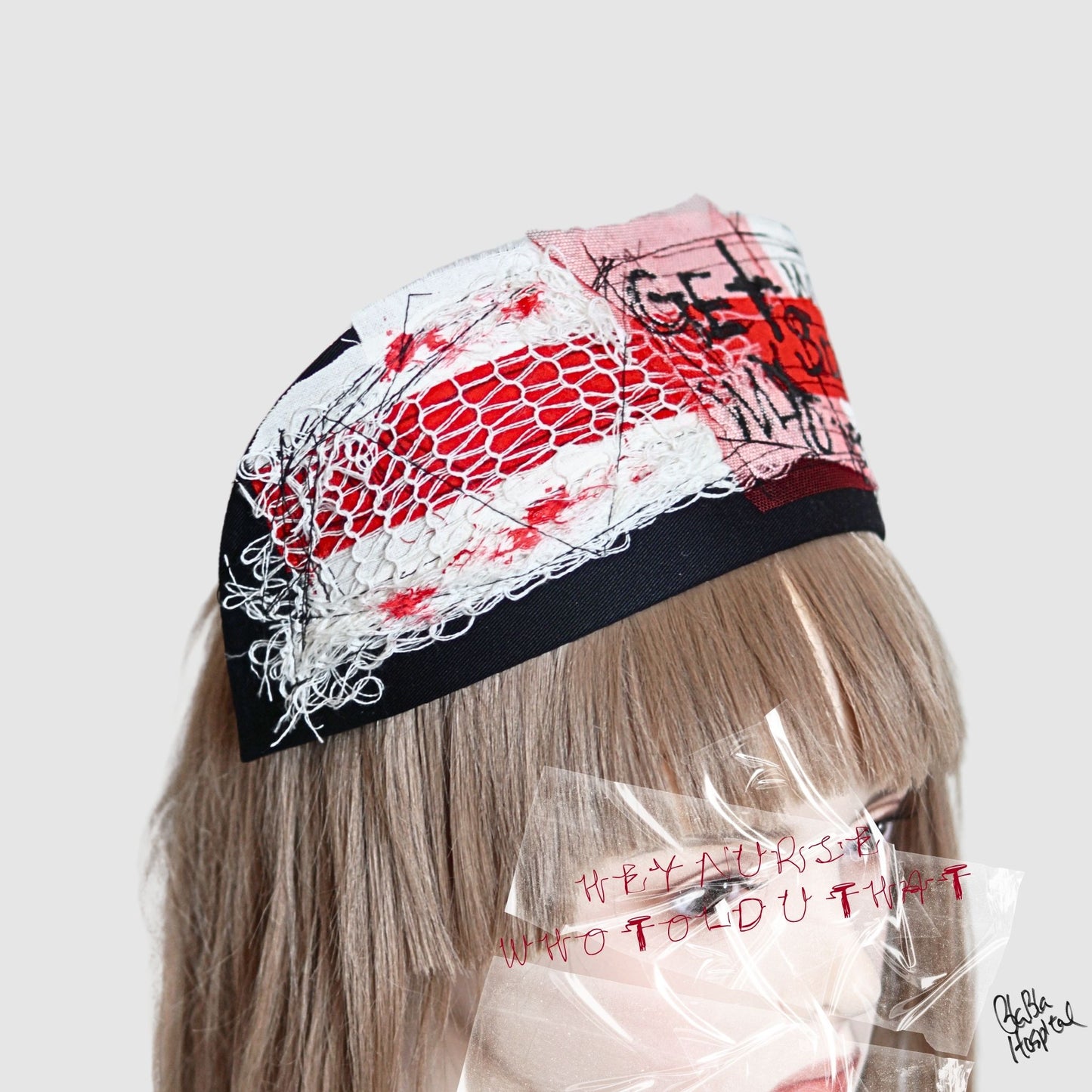 Get Well Soon Original Knit Patch – Black Nurse Cap