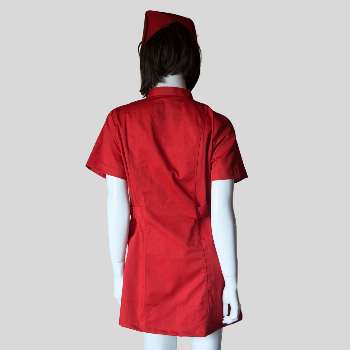 Red Gothic Nurse Dress Black Cross Punk Paint!