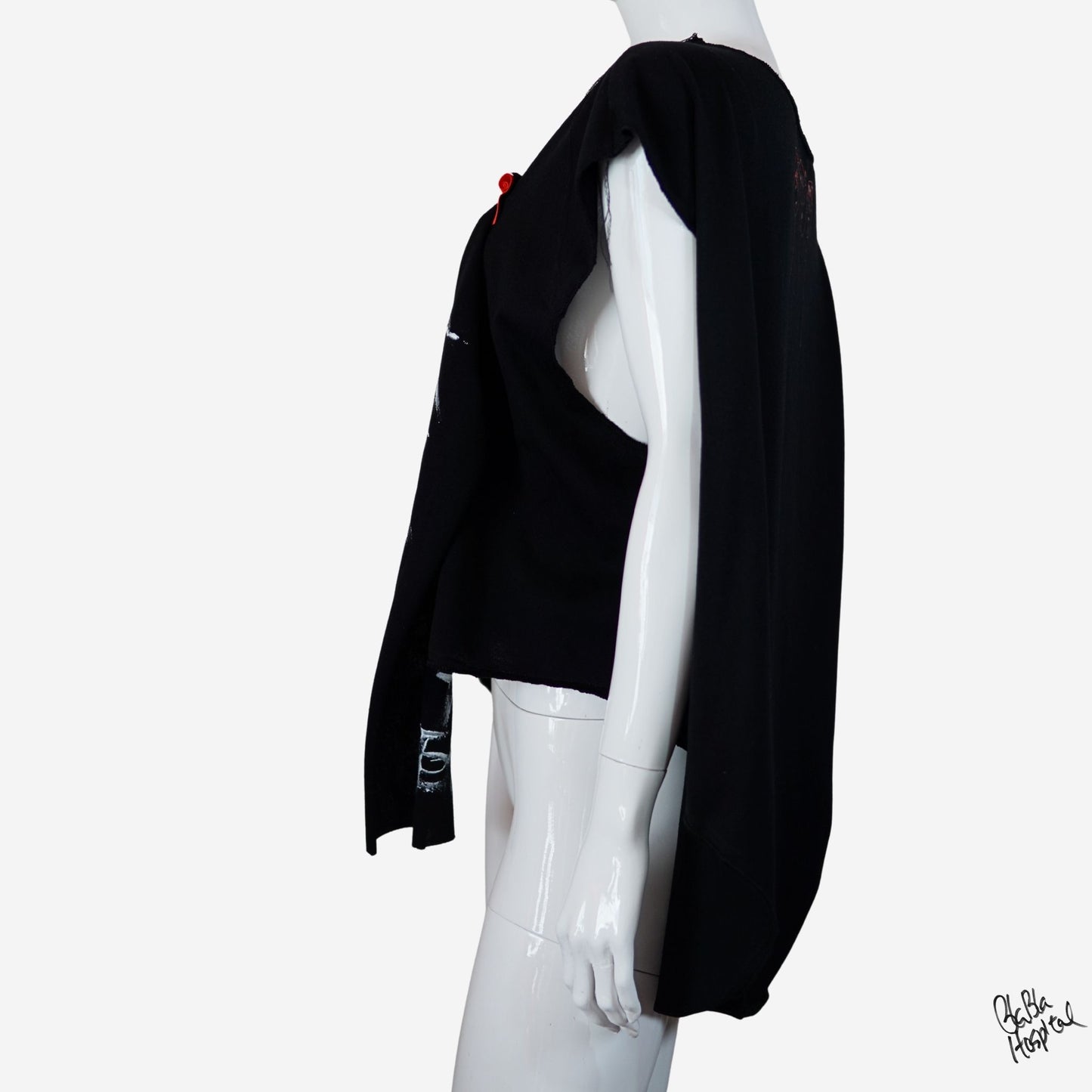 Face No.002 | Romaji writing – Oversized Black Sleeveless Top