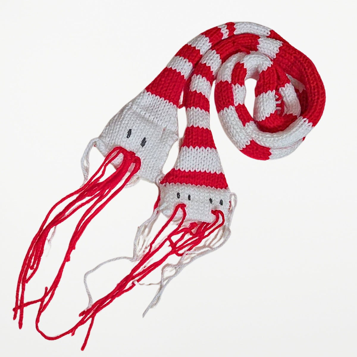 2 WAY SNAKE – Narrow Scarf Red and White