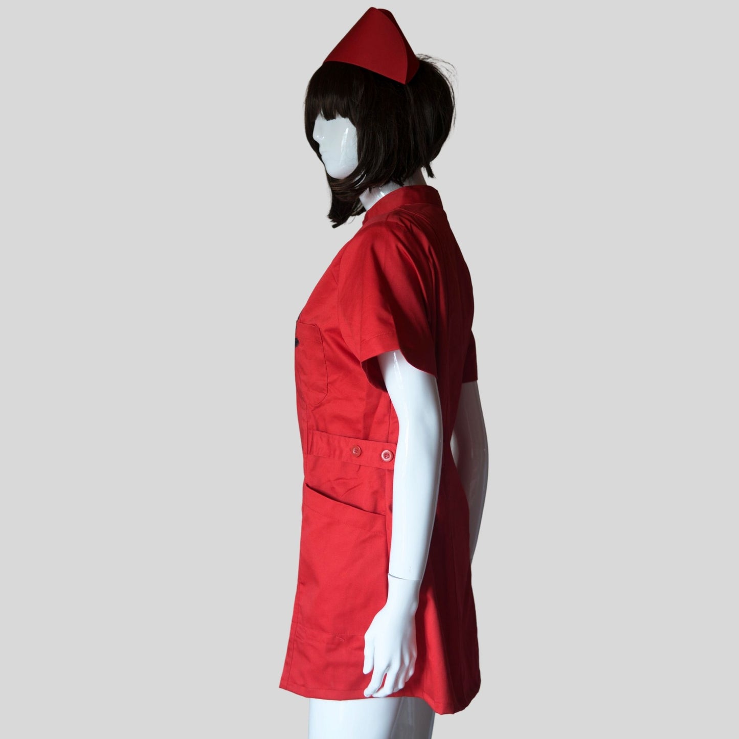 Red Gothic Nurse Dress Black Cross Punk Paint!