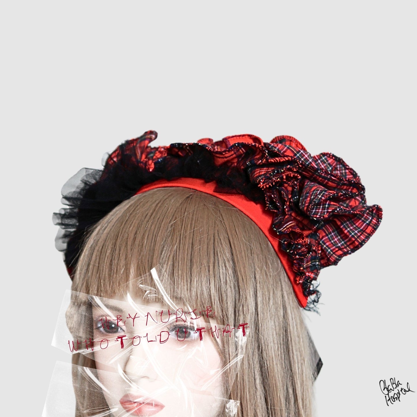 Red Tartan Intuitive Frill – Red Nurse Cap