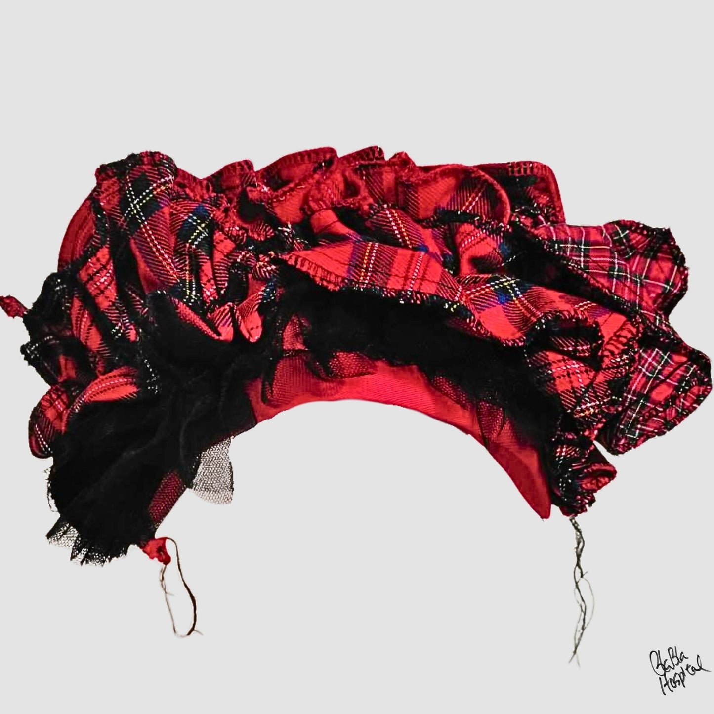 Red Tartan Intuitive Frill – Red Nurse Cap