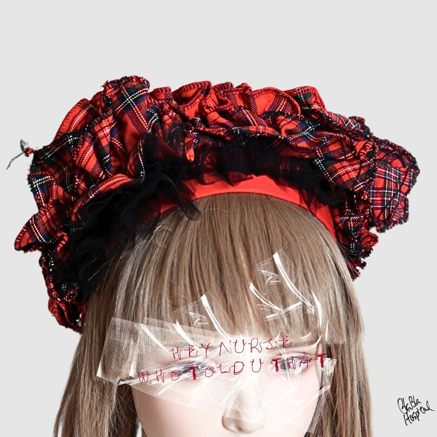 Red Tartan Intuitive Frill – Red Nurse Cap
