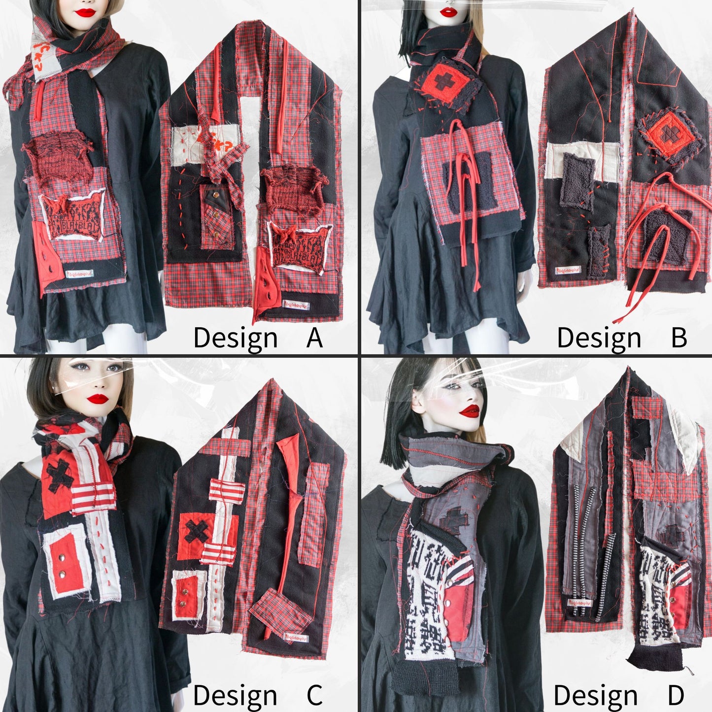 Blabla Punk Scarf Collection Handmade In Tokyo : Please pick a design! 【152cm】