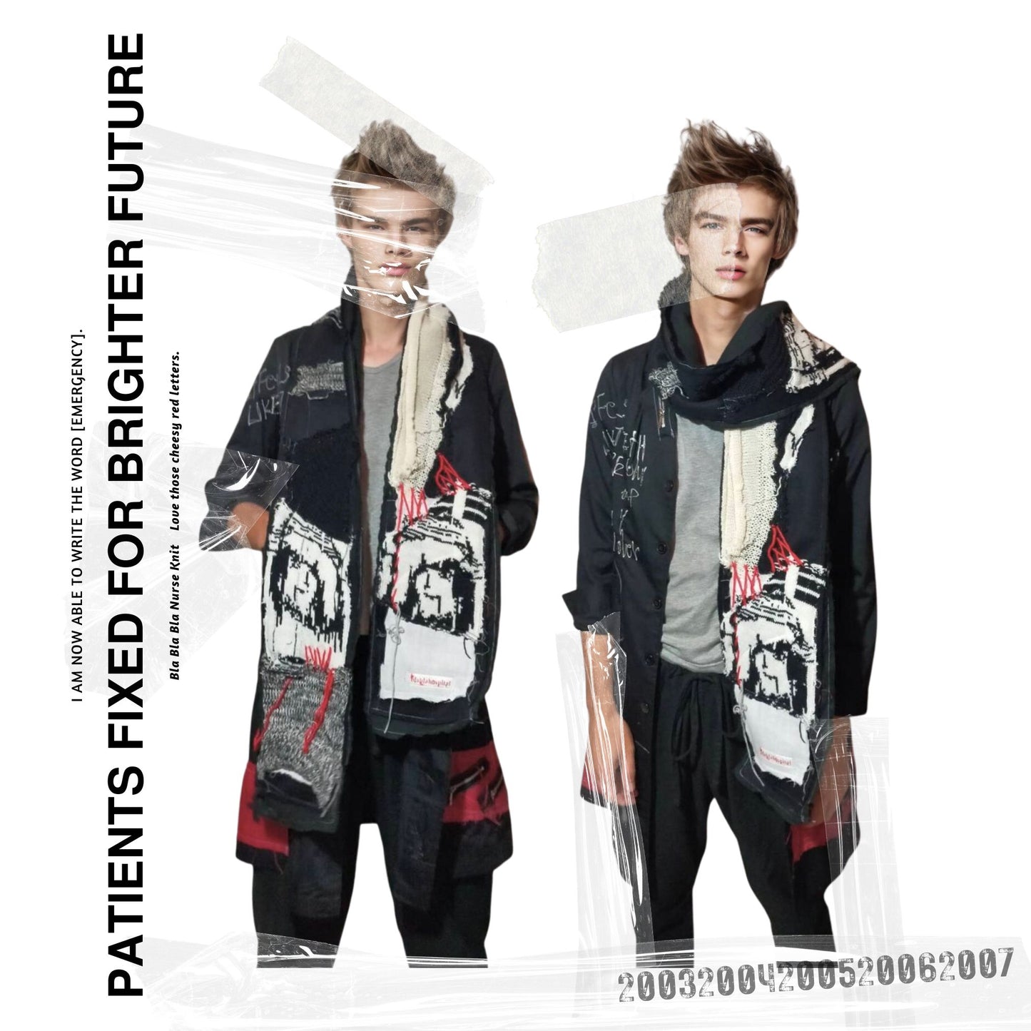 180cm Heavy Weight Blabla Punk Scarf The Nurse Knit Collection Handmade In Tokyo