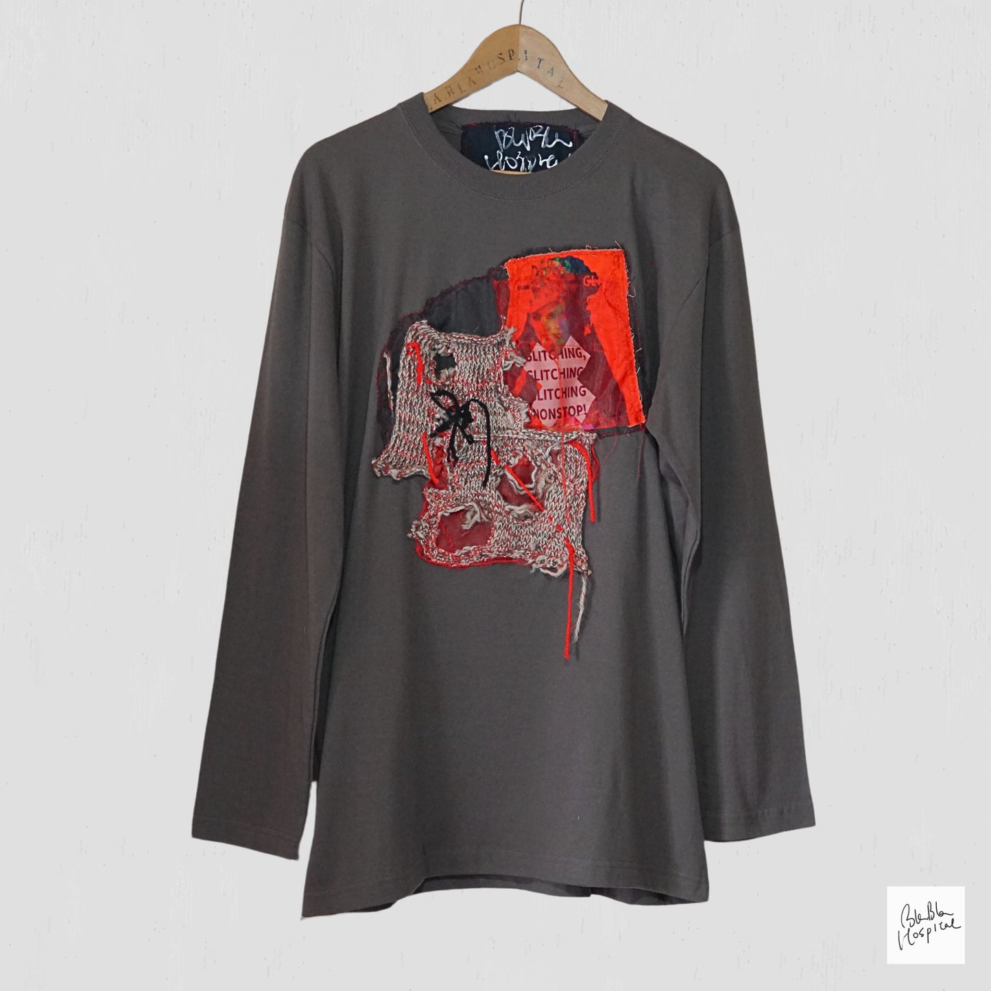 アートニットパッチ 長袖Tシャツ