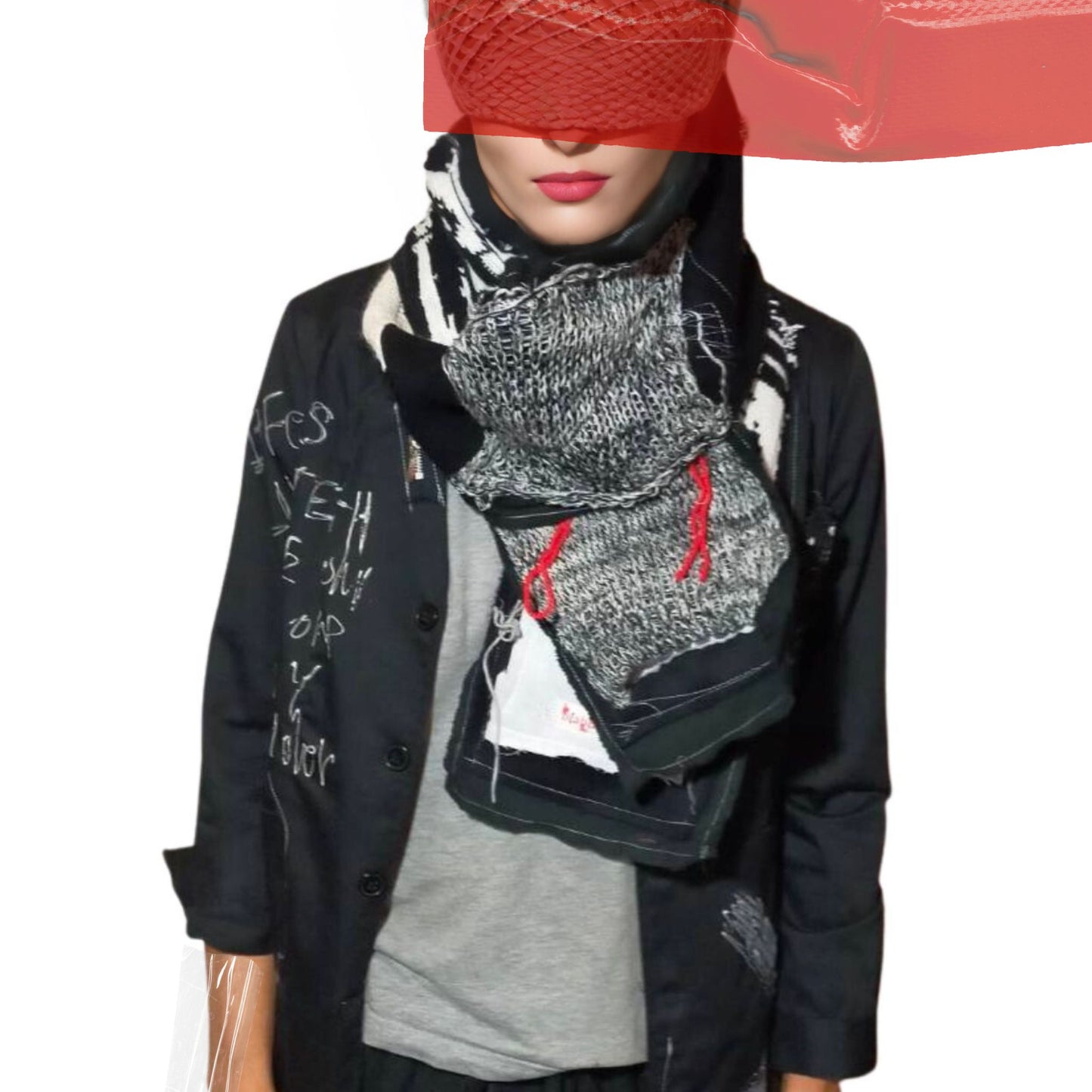 180cm Heavy Weight Blabla Punk Scarf The Nurse Knit Collection Handmade In Tokyo