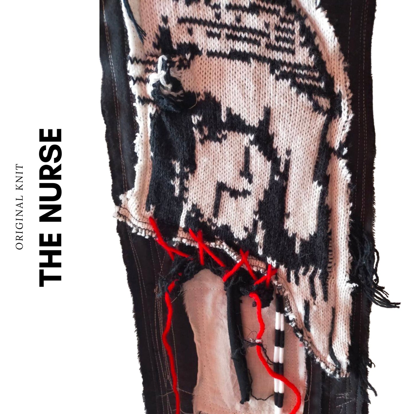 180cm Heavy Weight Blabla Punk Scarf The Nurse Knit Collection Handmade In Tokyo