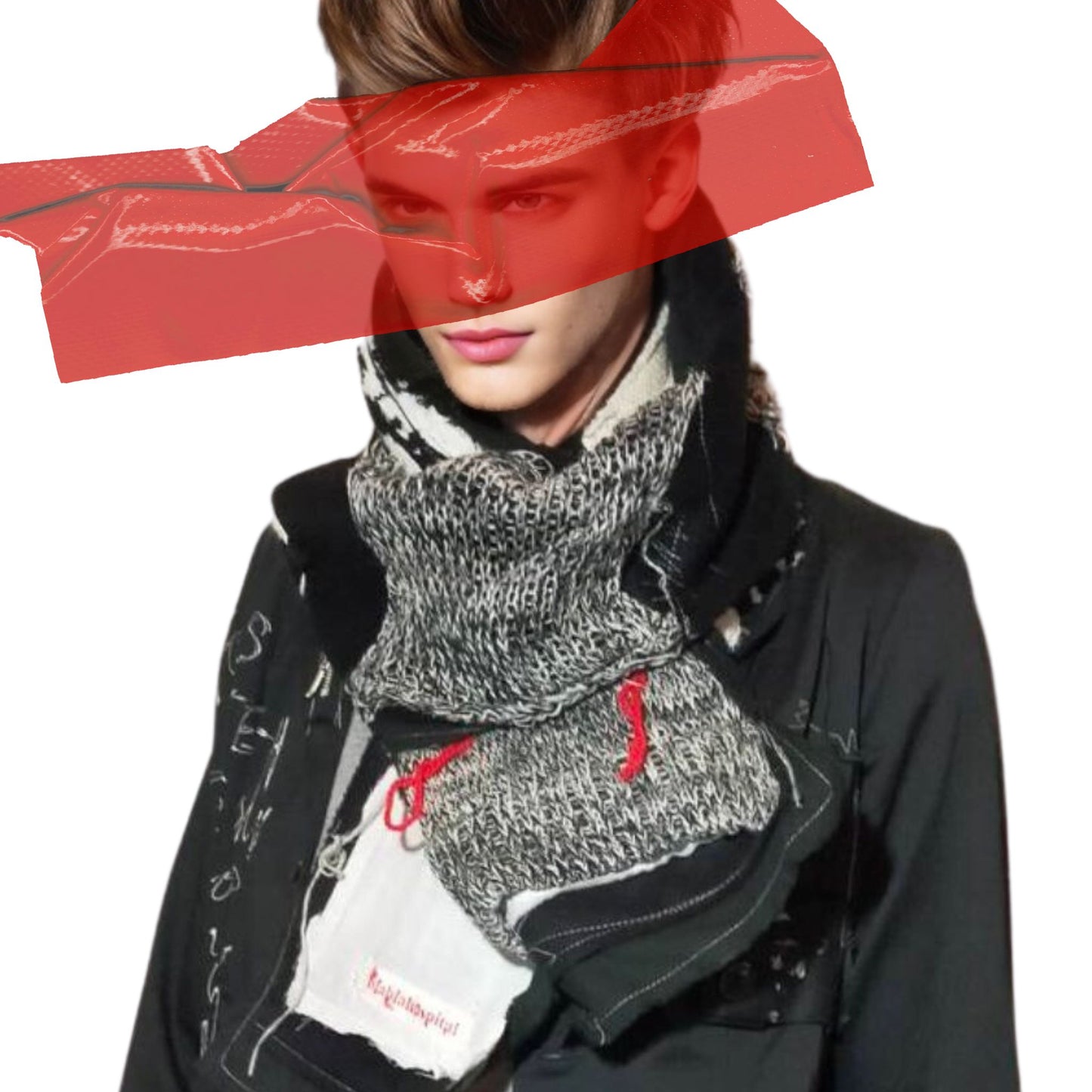 180cm Heavy Weight Blabla Punk Scarf The Nurse Knit Collection Handmade In Tokyo