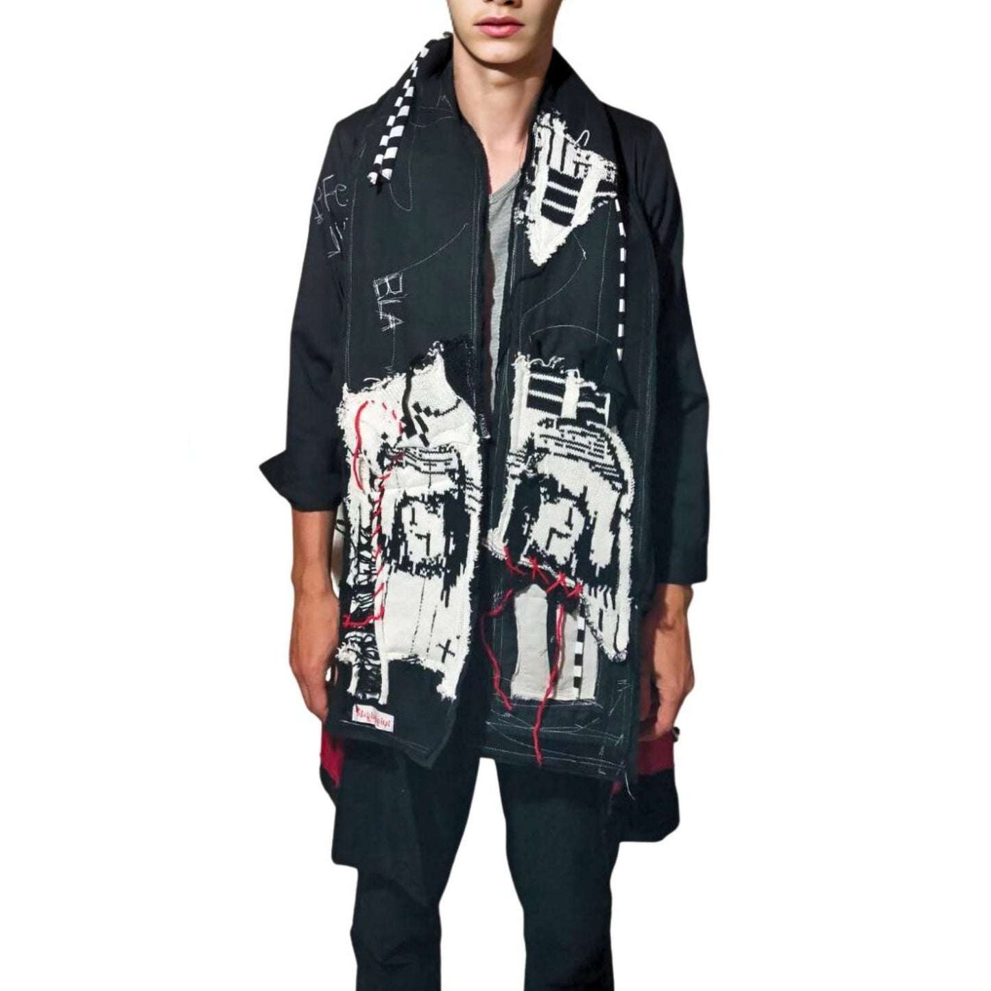 180cm Heavy Weight Blabla Punk Scarf The Nurse Knit Collection Handmade In Tokyo
