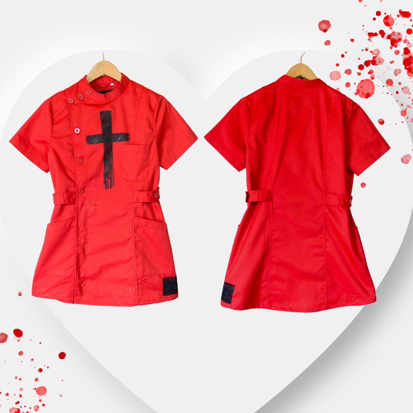 NEU! Rotes Gothic-Krankenschwesterkleid