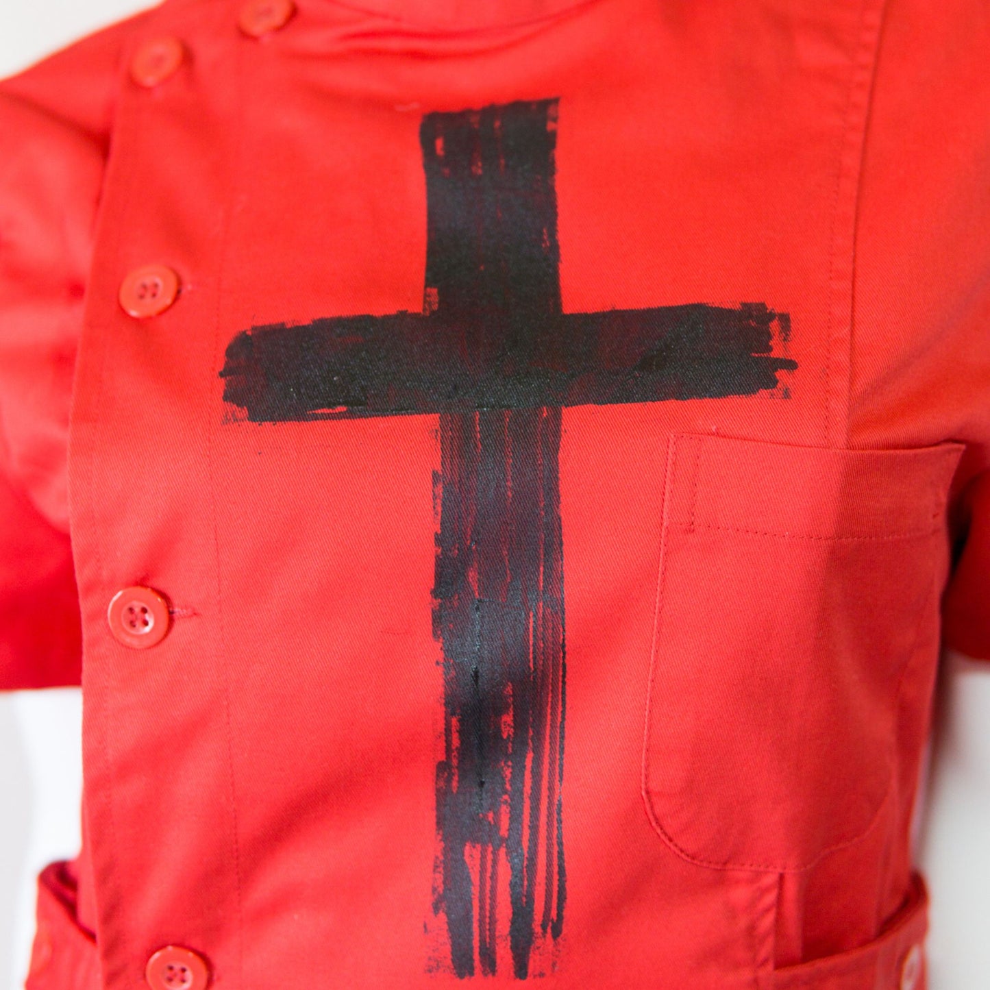 NEW! Red Gothic Nurse Dress Black Cross Punk  Paint!