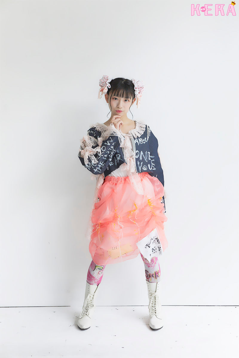 Harajuku  Fashion Pink Tights　”I feel sick in his dream " 80 denier