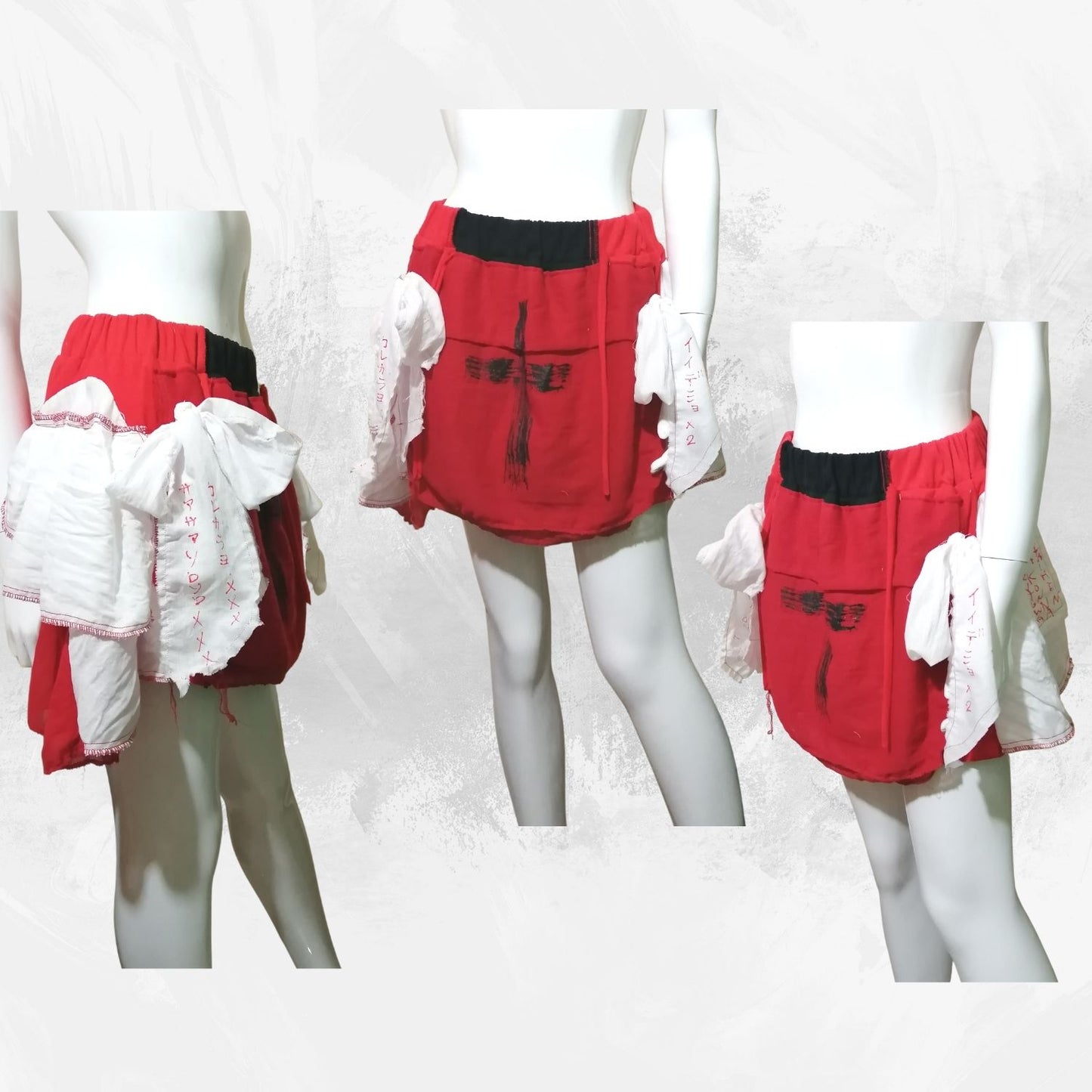 Sweet punk sickness fashion Gothic and Lolita handmade skirt Black cross design