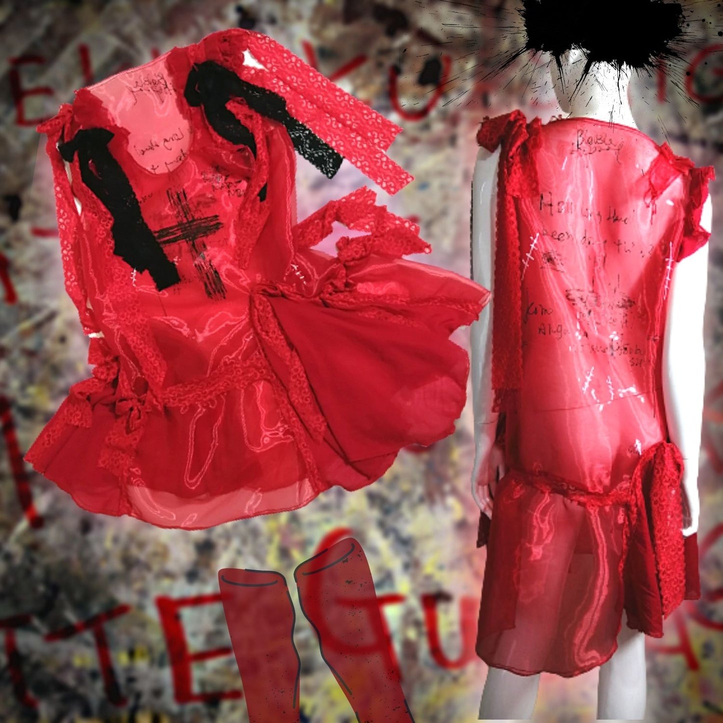 See-Through Red Dress