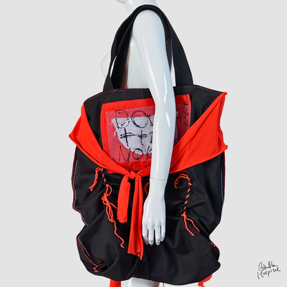 Carry the Whole Blabla World 00.2 | Black and Red Fashion Sick - Art Tote Bag