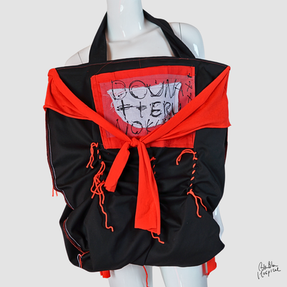 Carry the Whole Blabla World 00.2 | Black and Red Fashion Sick - Art Tote Bag