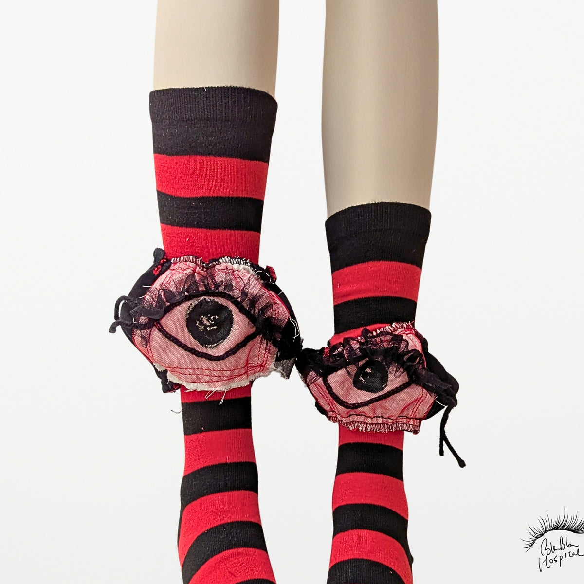 Eyes | My Black & Red Striped Socks