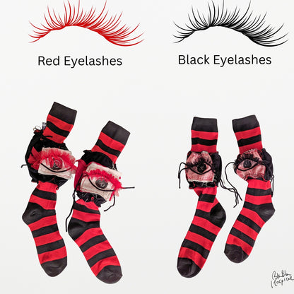 Eyes | My Black & Red Striped Socks