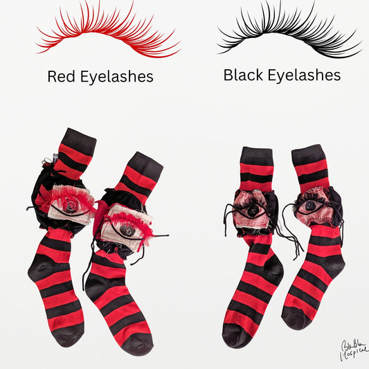 Eyes | My Black & Red Striped Socks