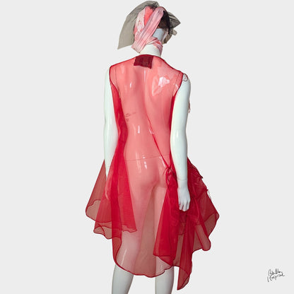 Red Air – No.04 | Sheer Red Organza Gingham  – Layering Piece