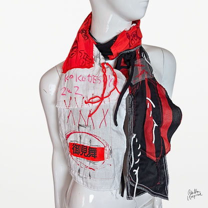 Hand-Drawn Face Scarf