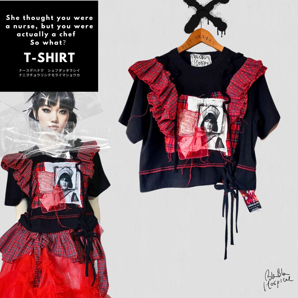 Tartan Ruffles Black Tshirt