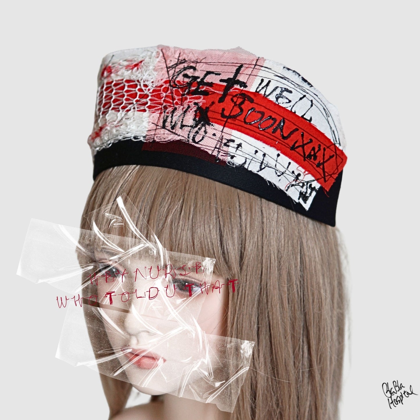 Get Well Soon Original Knit Patch – Black Nurse Cap