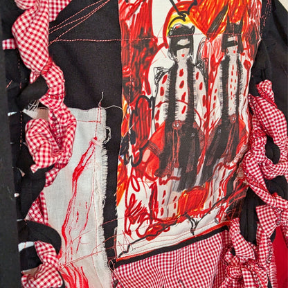 Red Air – No.04 | Sheer Red Organza Gingham  – Layering Piece