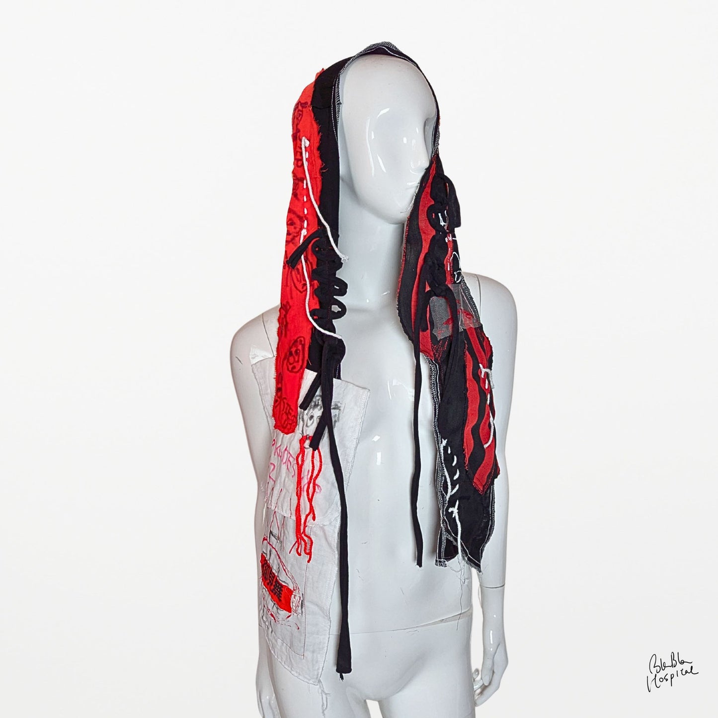 Hand-Drawn Face Scarf