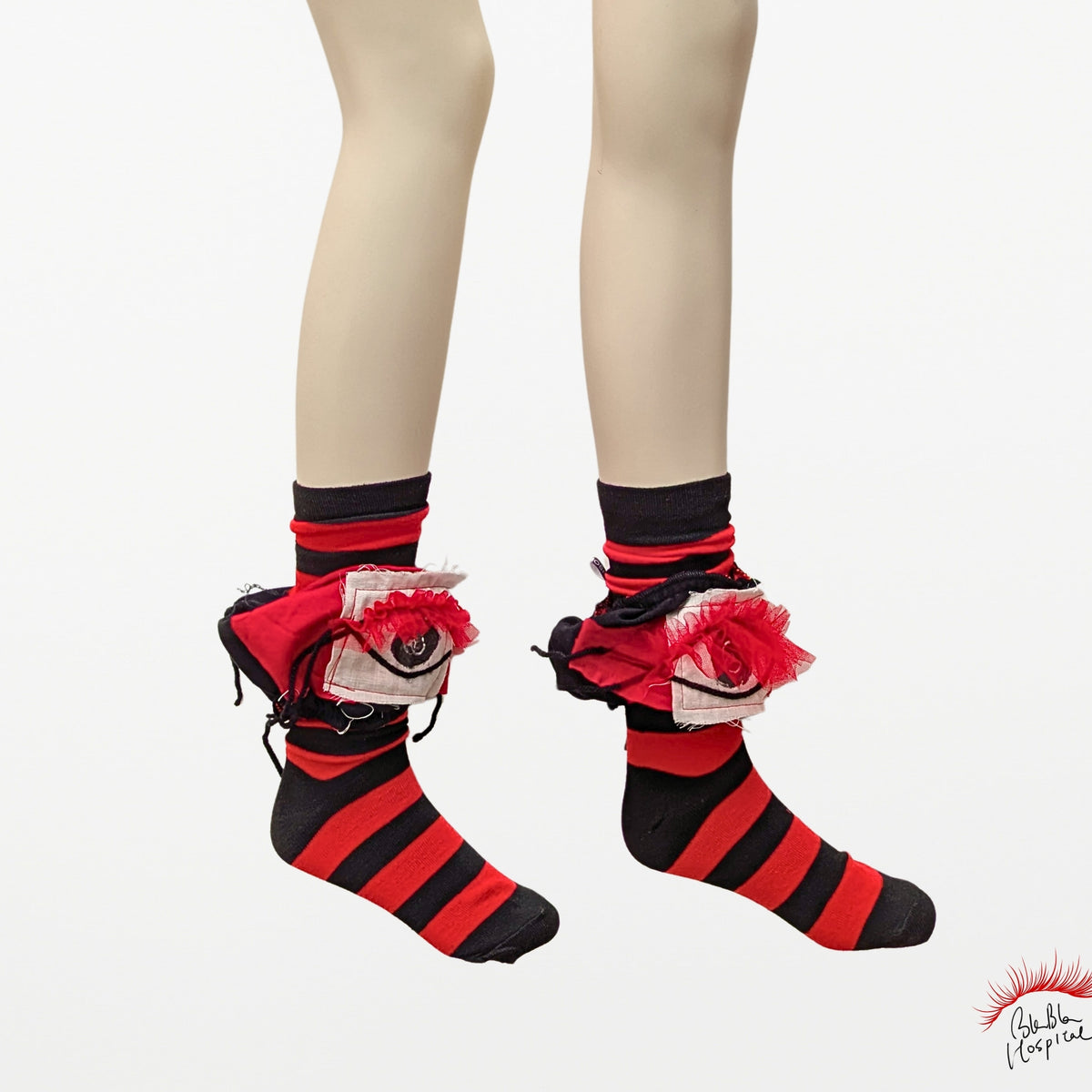 Eyes | My Black & Red Striped Socks
