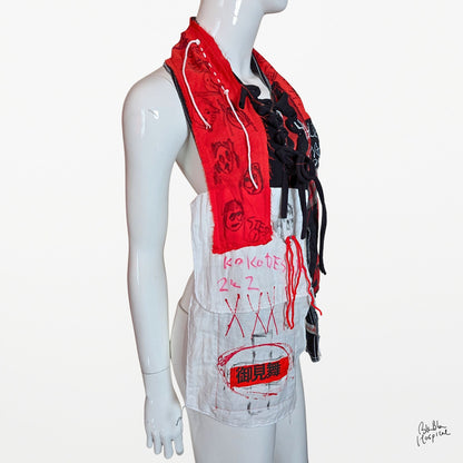 Hand-Drawn Face Scarf