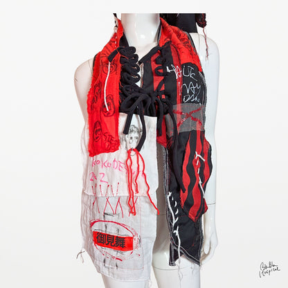 Hand-Drawn Face Scarf