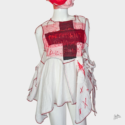 White Ward – No.02 | Black Cross Double Gauze Sleeveless Top