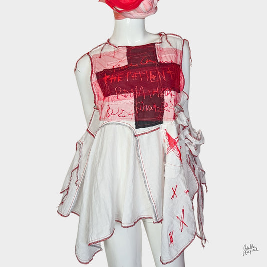 White Ward – No.02 | Black Cross Double Gauze Sleeveless Top