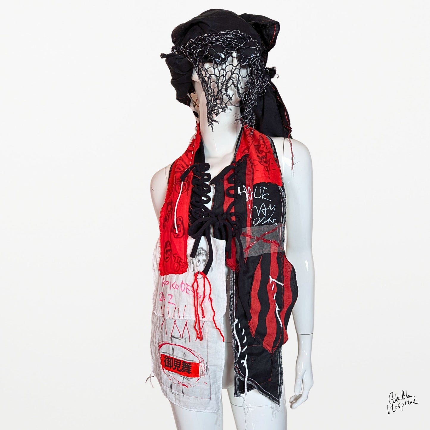Hand-Drawn Face Scarf