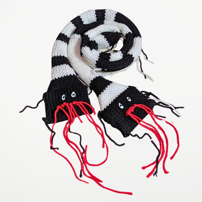 2 WAY SNAKE  – Narrow Scarf Black and White