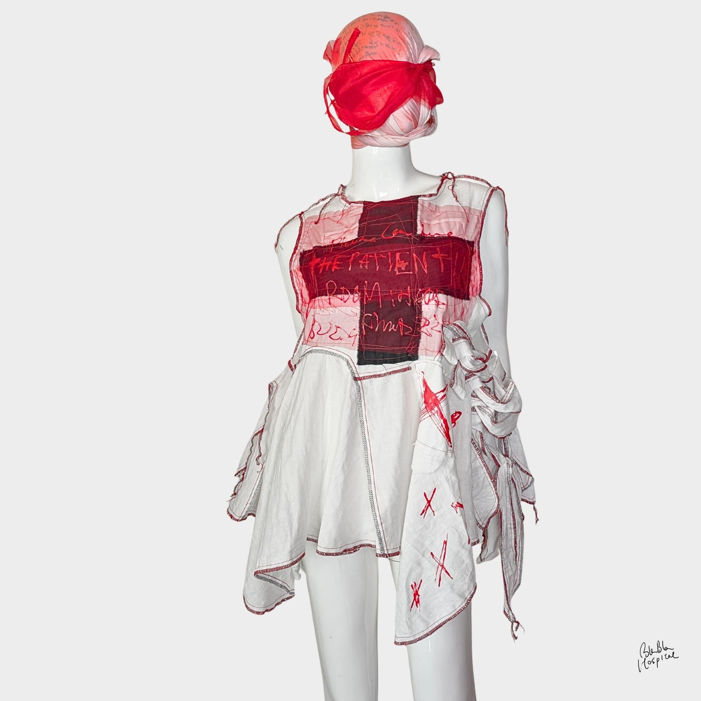 White Ward – No.02 | Black Cross Double Gauze Sleeveless Top