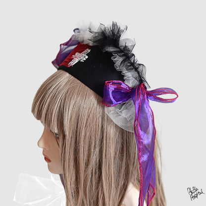 Purple – Black Nurse Cap