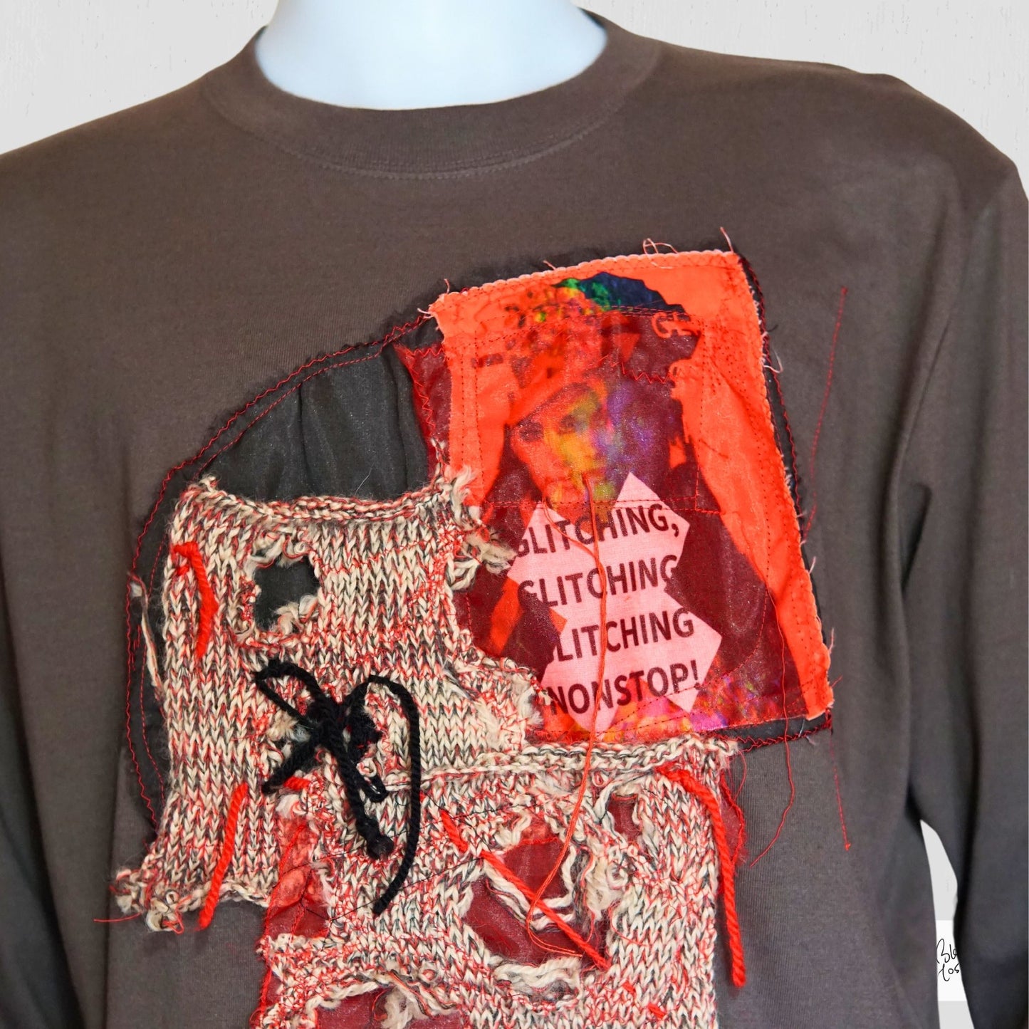 Art Knit Patch Design Long-sleeve T-shirt