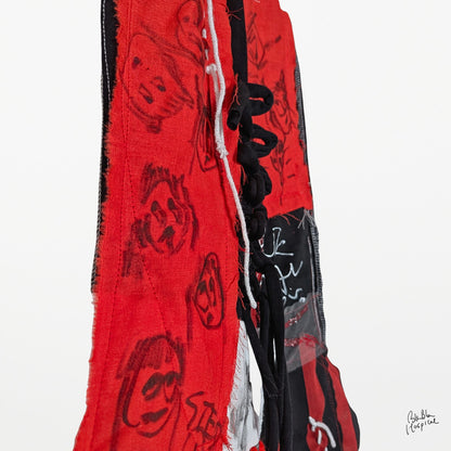 Hand-Drawn Face Scarf