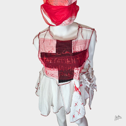 White Ward – No.02 | Black Cross Double Gauze Sleeveless Top