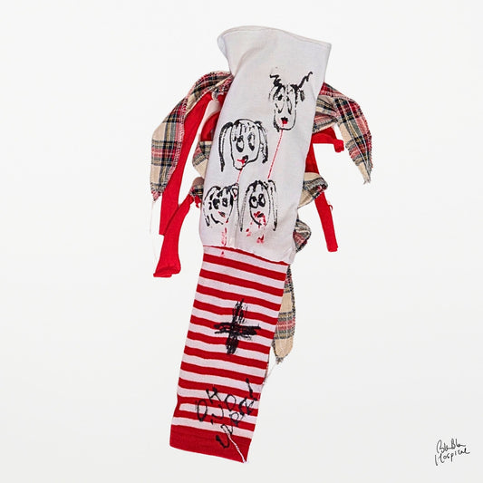 Hand-Painted Arm Cover – Red & White Stripe