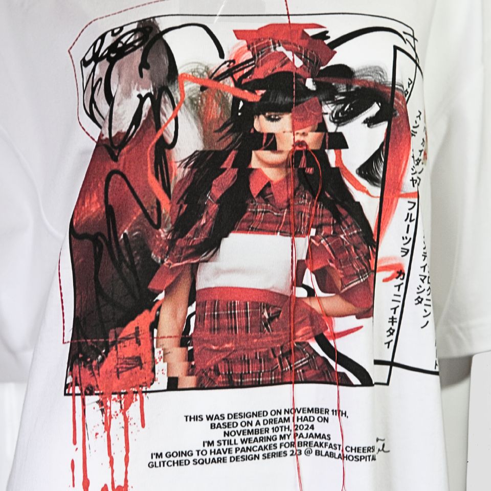 Glitched Square Design T-shirt Collection Design No.2　Katakana Writing