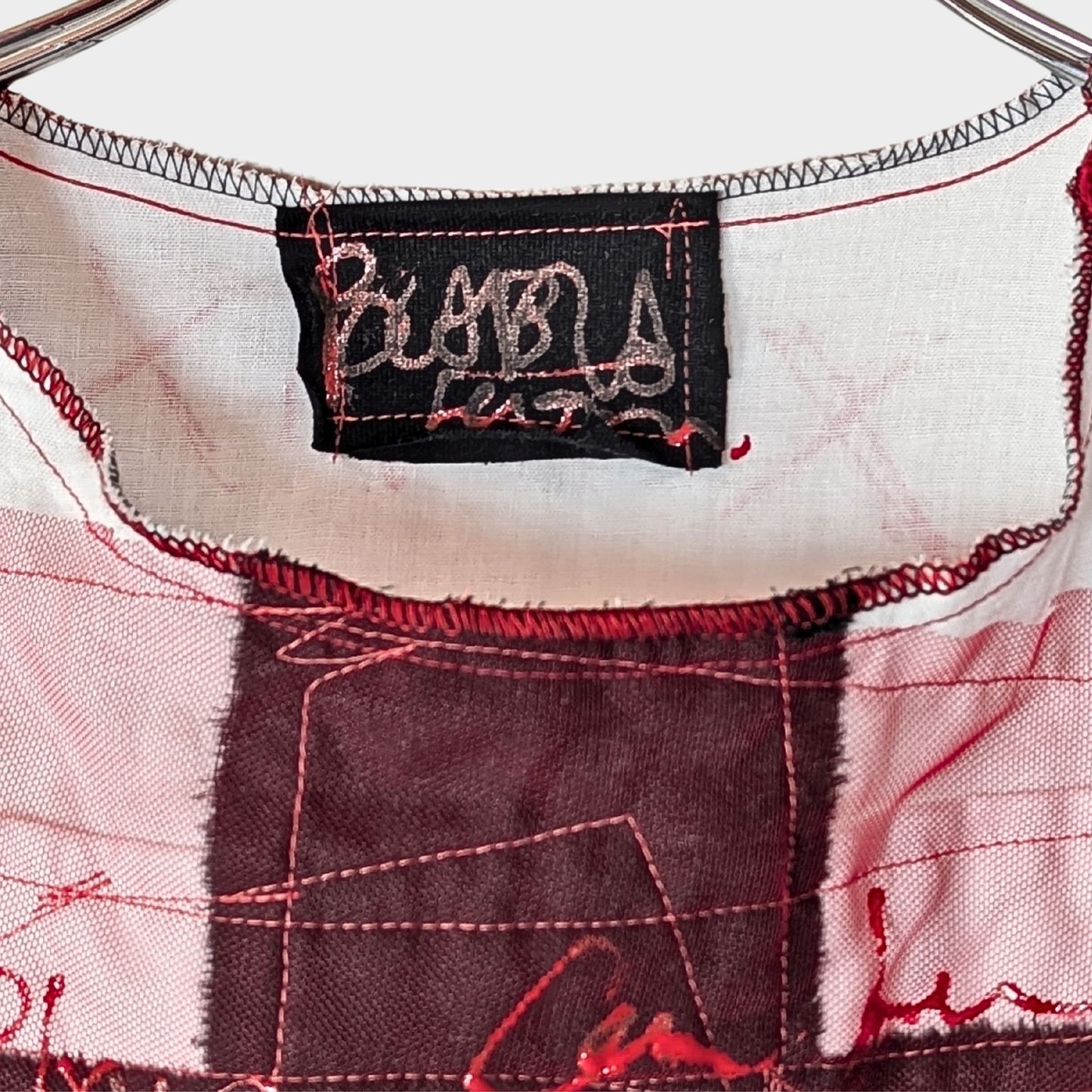 White Ward – No.02 | Black Cross Double Gauze Sleeveless Top