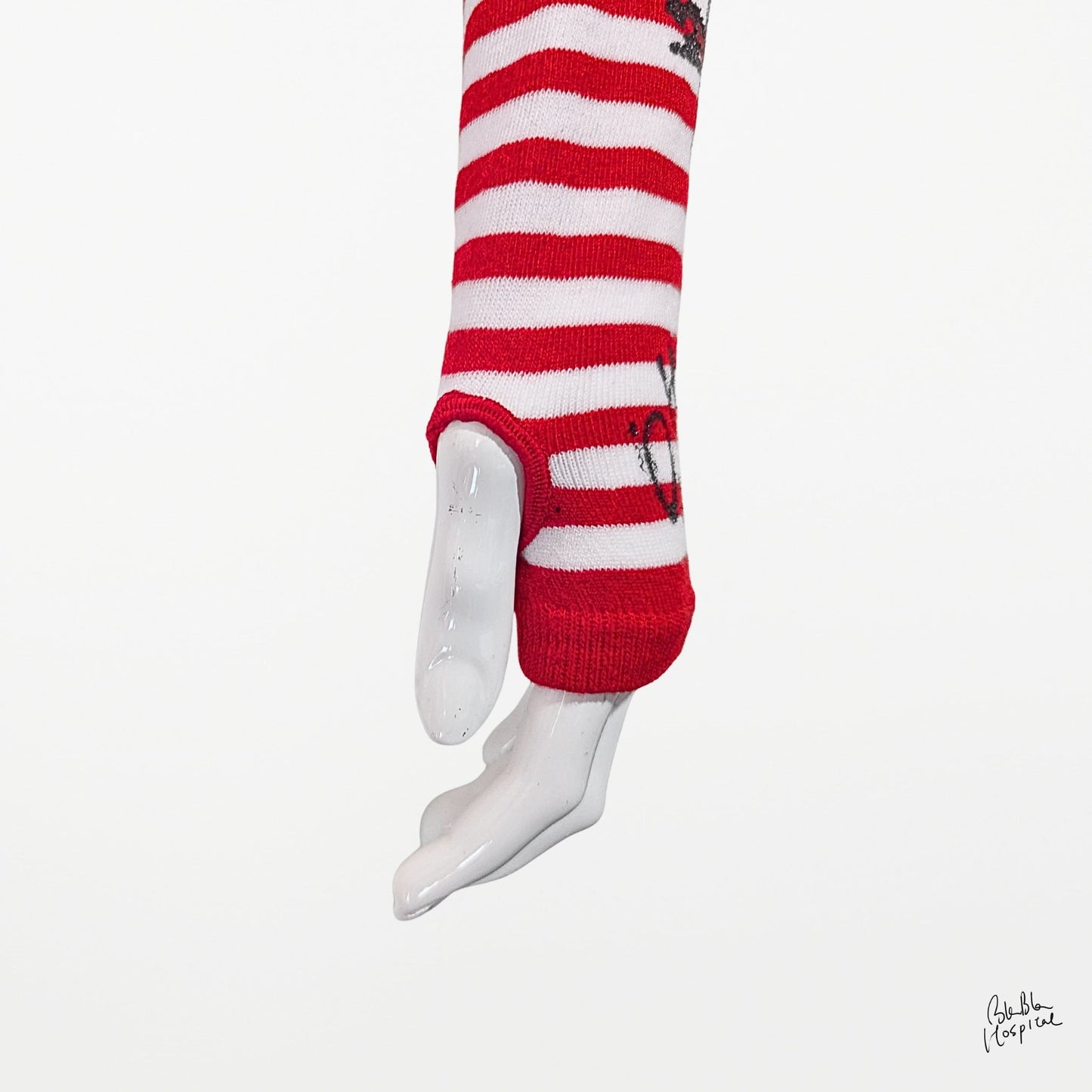 Hand-Painted Arm Cover – Red & White Stripe