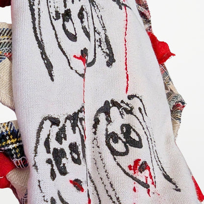 Hand-Painted Arm Cover – Red & White Stripe