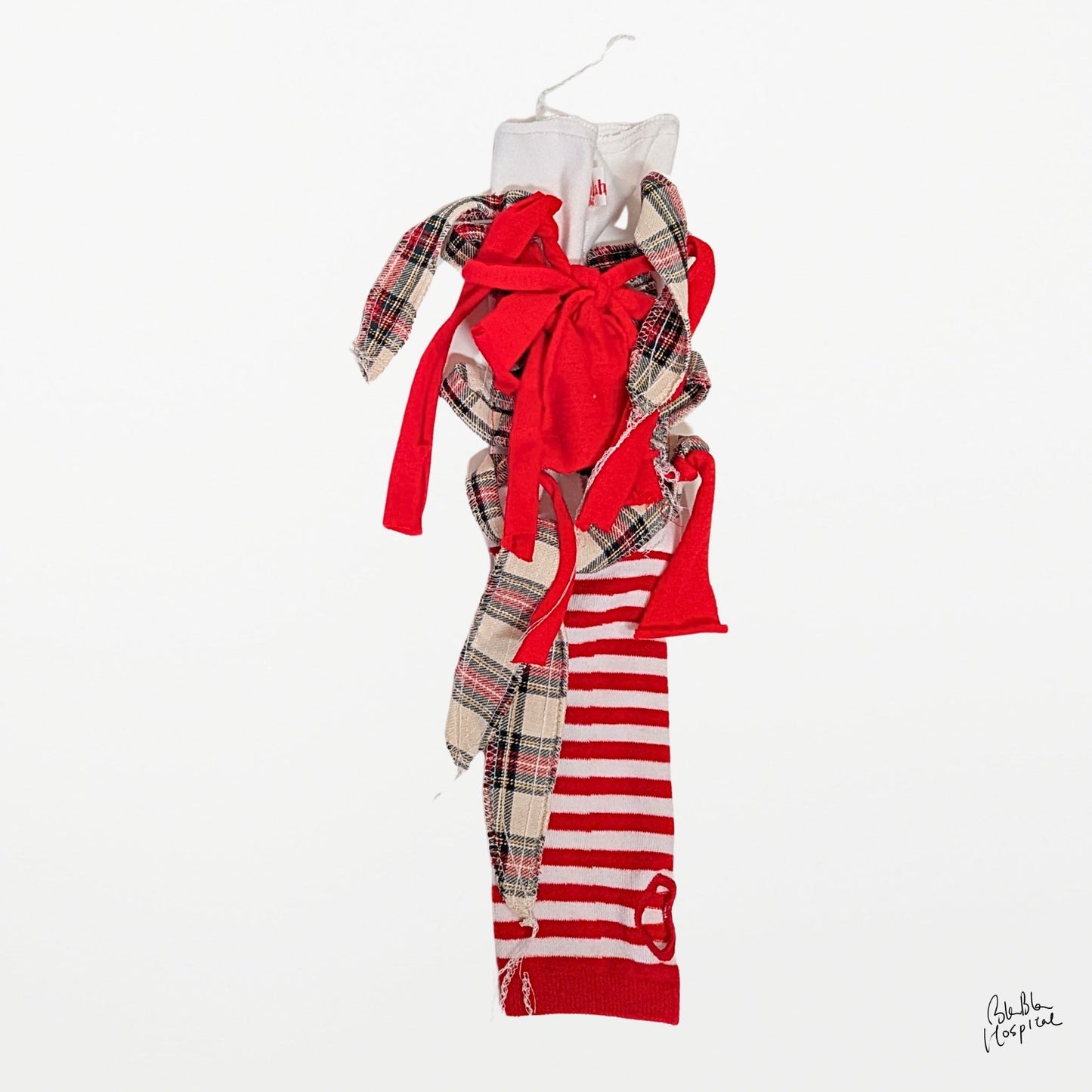 Hand-Painted Arm Cover – Red & White Stripe