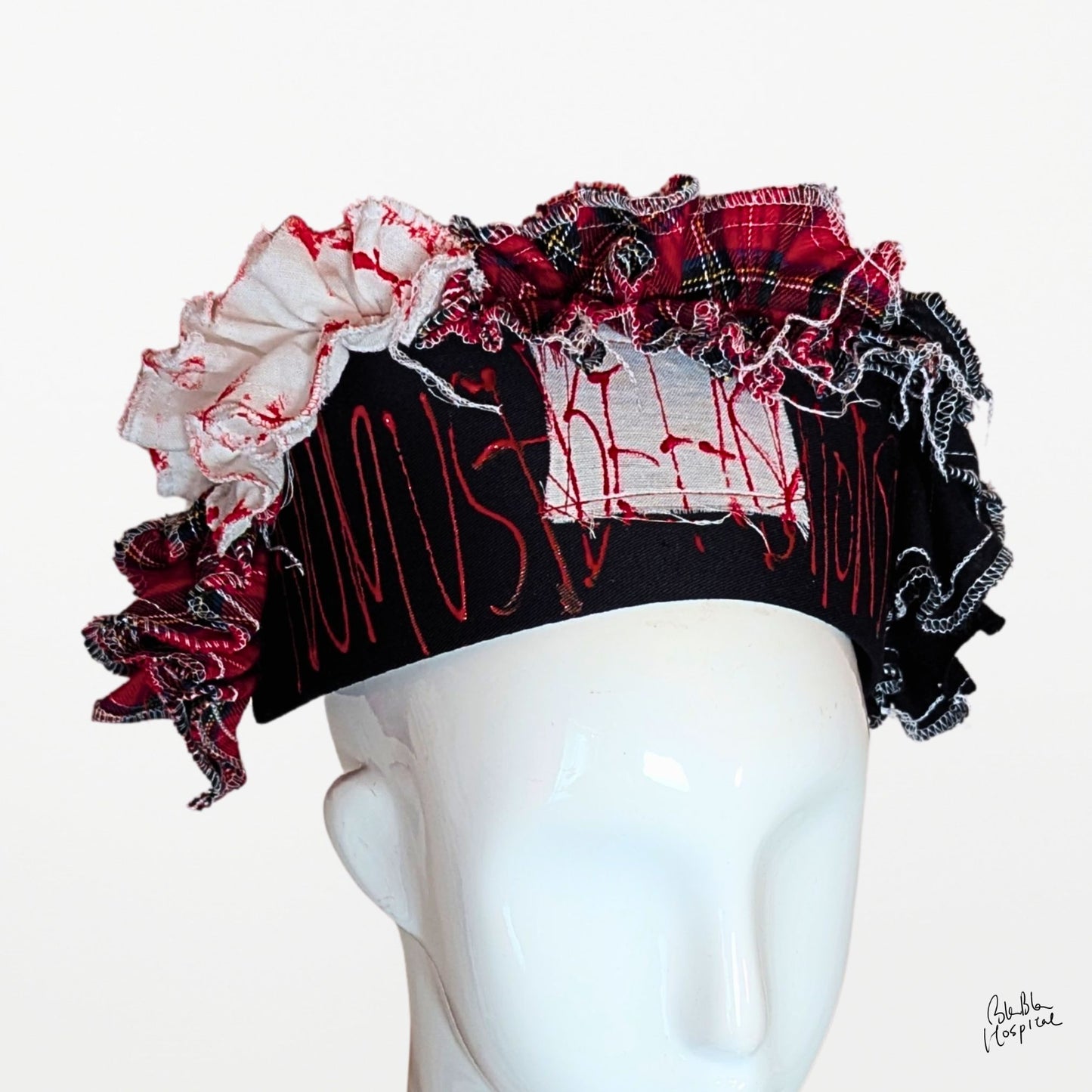 BLACK NURSE CAP ｜Intuitive Frill